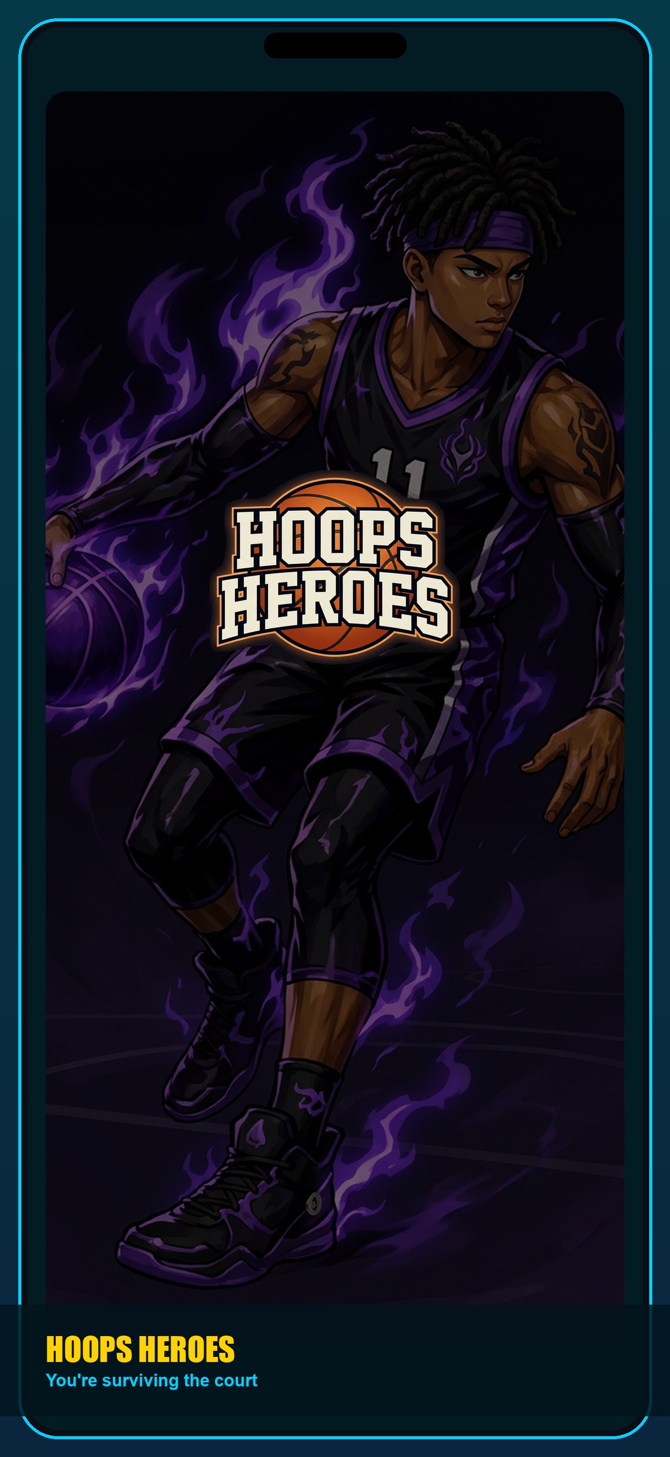 Hoops Heroes title art on iPhone